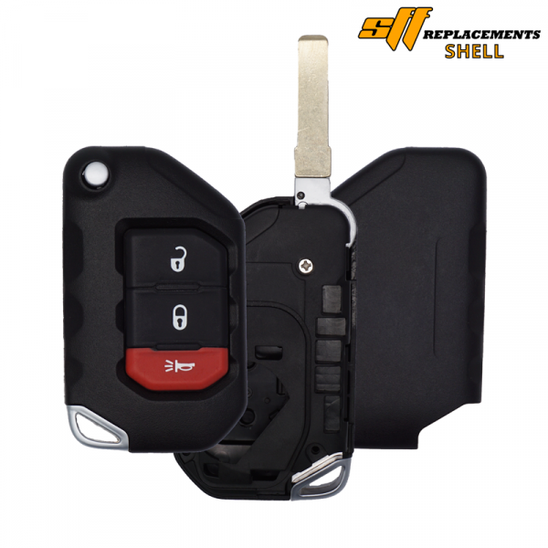 NEW REPLACEMENT 3B CASE SHELL FOR JEEP FLIP SMART KEYLESS PROXIMITY REMOTE FOB OHT1130261