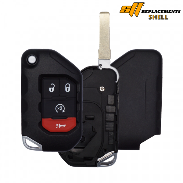 NEW REPLACEMENT 4B CASE SHELL FOR JEEP FLIP SMART KEYLESS PROXIMITY REMOTE FOB OHT1130261