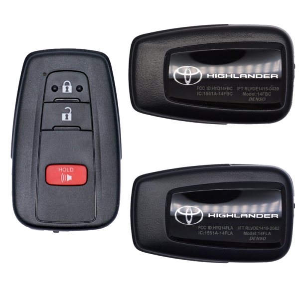 2020-2024 TOYOTA HIGHLANDER 3B SMART KEY REMOTE HYQ14FBC / HYQ14FLA (FOR USE WITH AUTOKEY TOYOTA TOOL & TANGO)