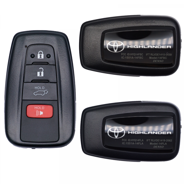 2020-2024 TOYOTA HIGHLANDER 4B SMART KEY REMOTE HYQ14FBC / HYQ14FLA (FOR USE WITH AUTOKEY TOYOTA TOOL & TANGO)